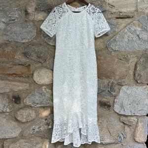 Shoshanna White Lace Edgecomb Dress